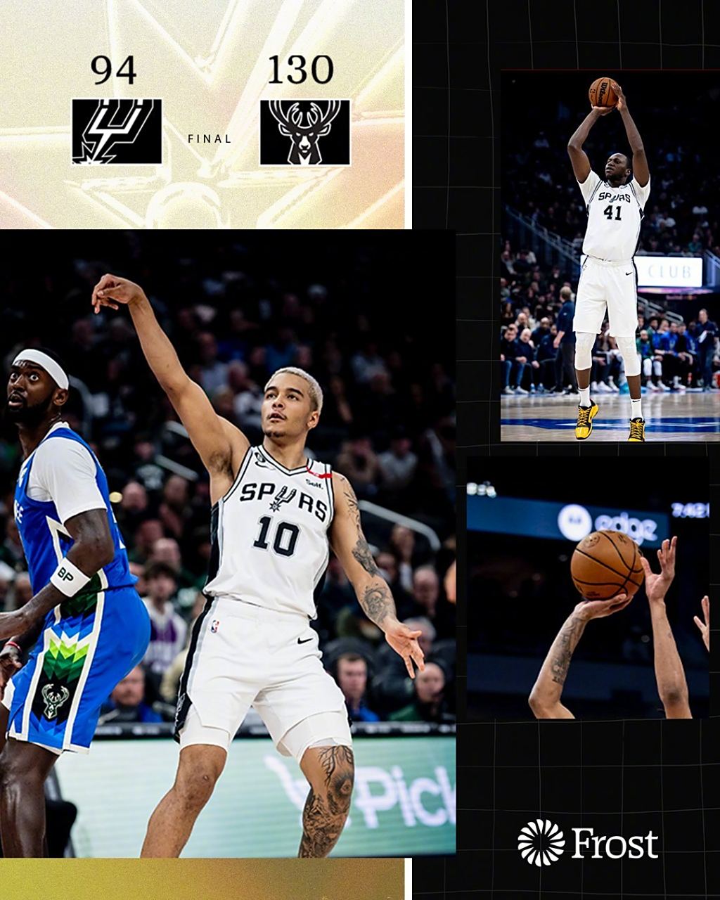 马刺大胜雄鹿,气势如虹 马刺大胜雄鹿,气势如虹